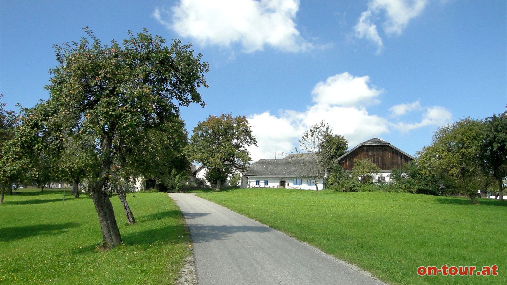 Vor der kleinen Ortschaft -Dorf- schwenkt man Richtung Sden, der Schlingen-Halbinsel entgegen.