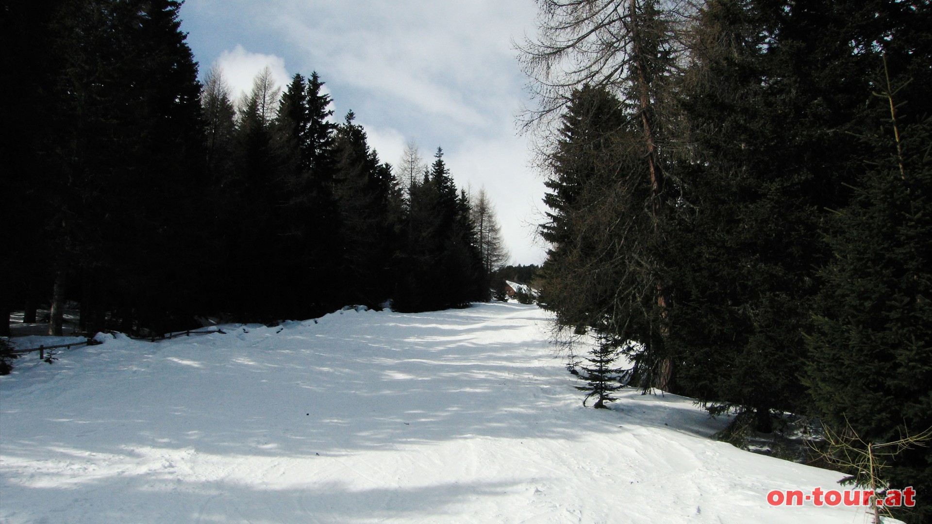 Von hier aus zunchst den Skipisten Richtung Alpengasthof Sabaty (Sdwesten).