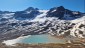 Abstieg ber Bella Vista Htte mit Blick zum Gletschersee und der Finailspitze.